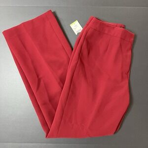 Kasper Dress Pants Women's 4 Burgundy NWT Straight Leg Business Formal Preppy